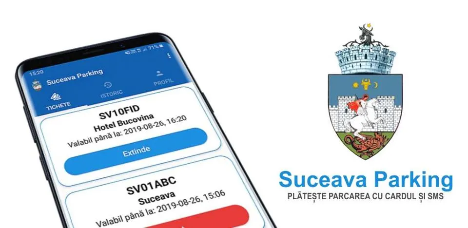 Plata parcărilor din Suceava poate fi făcută printr-o aplicație pe telefonul mobil