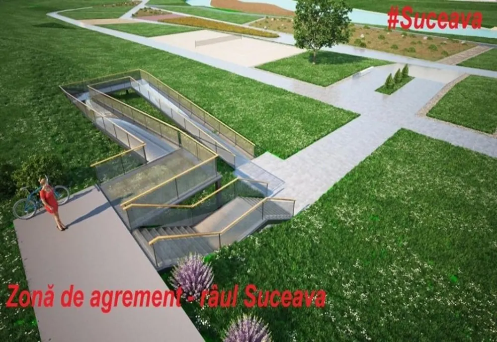 A fost semnat contractul de finanțare pentru amenajarea zonei de agrement din lunca râului Suceava FOTO