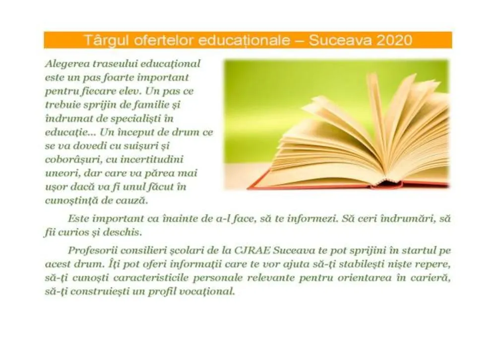 Târgul liceelor din județul Suceava organizat online