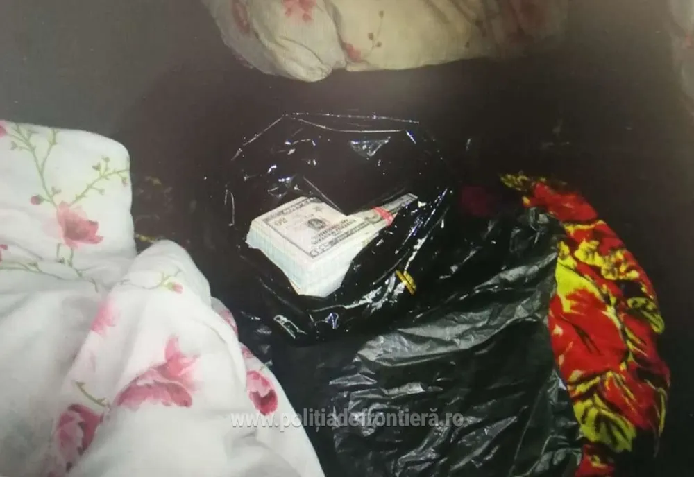  A încercat să intre în țară cu 34.100 dolari. Erau ascunși într-o pungă printre haine 