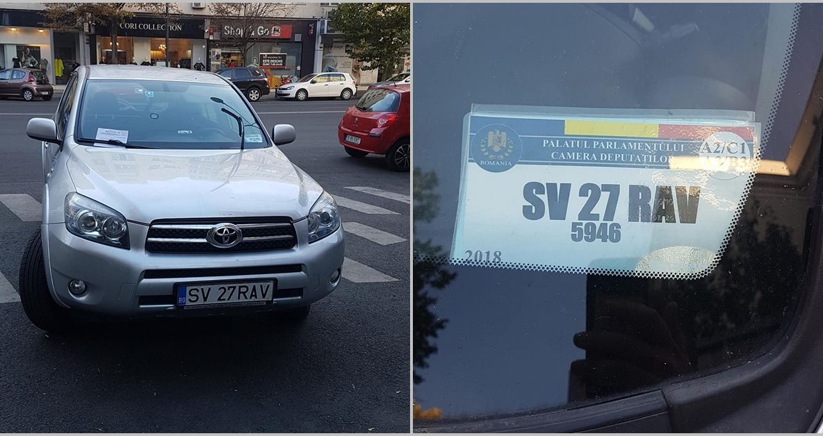 FOTO Mașina deputatului Cătălin Nechifor, parcată pe o trecere de pietoni din centrul Capitalei