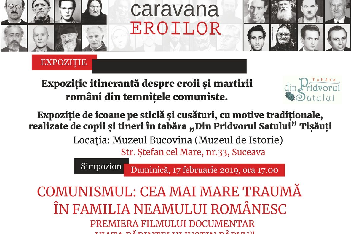 Expoziție dedicată martirilor din temnițele comuniste, la Muzeul de Istorie Suceava