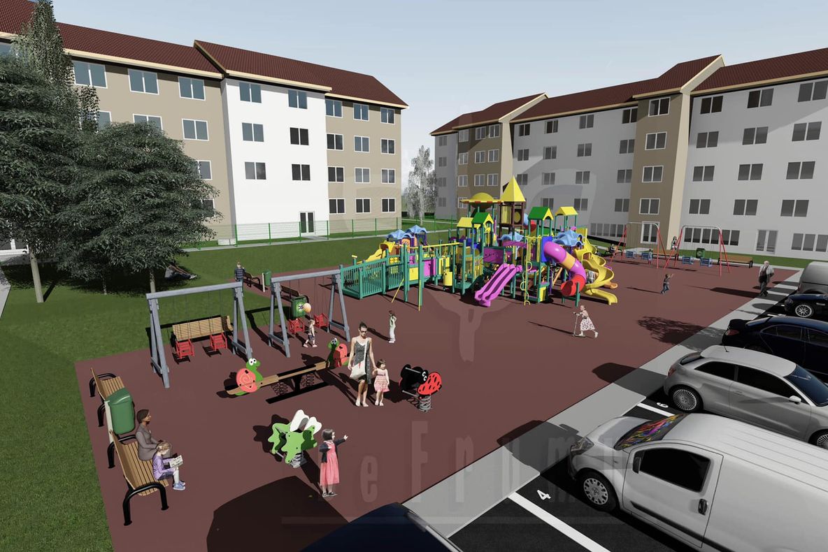 FOTO Se lucrează la noul loc de joacă pentru copii din cartierul Obcini