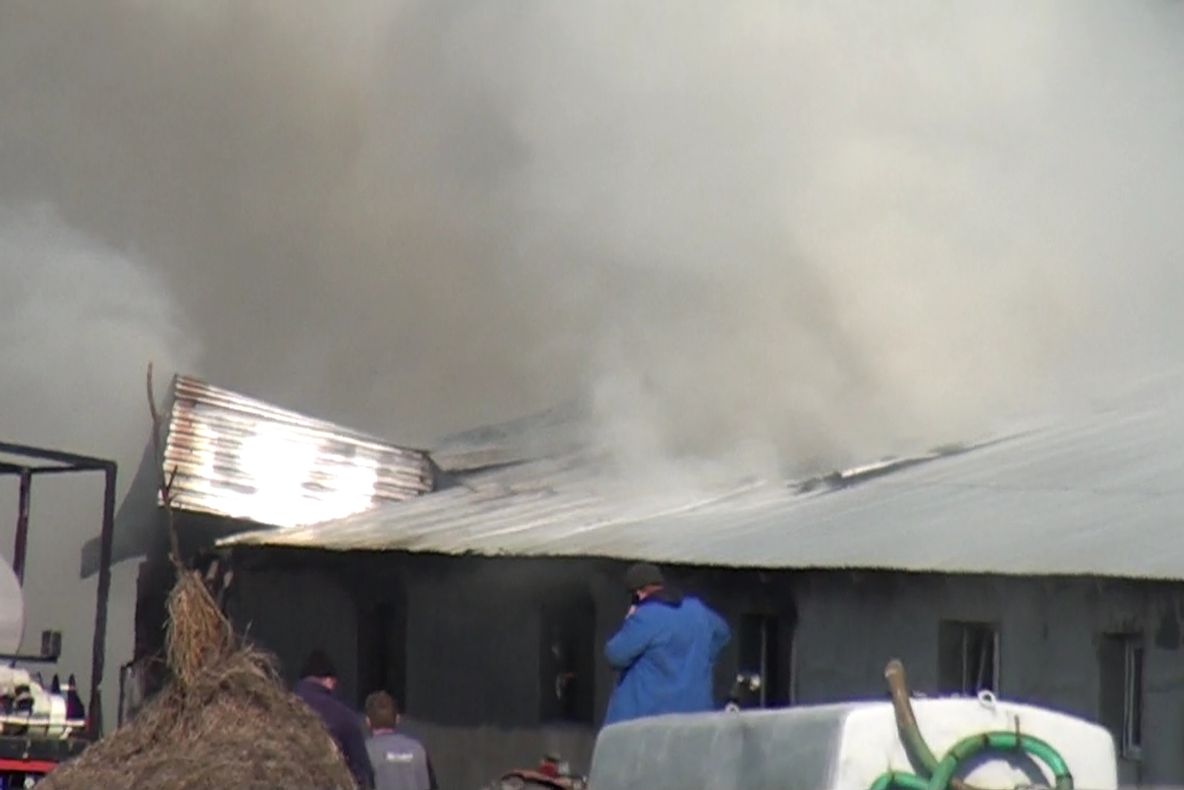 Incendiu la un depozit de furaje din Hănțești FOTO