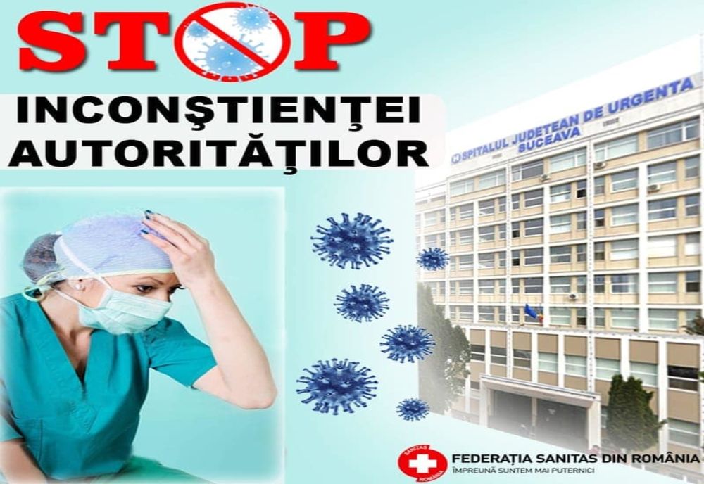 Federația Sanitas din România despre situația de la Spitalul Județean Suceava: „ Personalul medical nu a fost dotat cu materiale de protecție adecvate și suficiente”