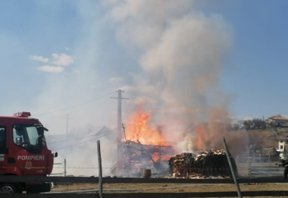 Incendiu violent la o gospodărie din Dorna Candrenilor VIDEO