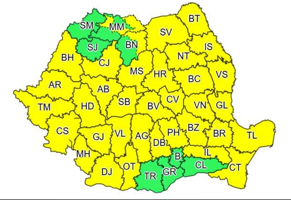 COD GALBEN de vânt și ninsori pentru județul Suceava