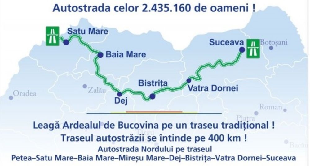 Autostrada Nordului va rezolva și problema centurilor ocolitoare pentru Vatra Dornei, Câmpulung Moldovenesc , Gura Humorului și Suceava