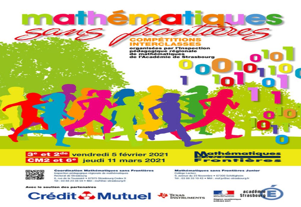 Vineri, 12 februarie, ”Mathématiques sans frontières”, ediția a XVIII-a