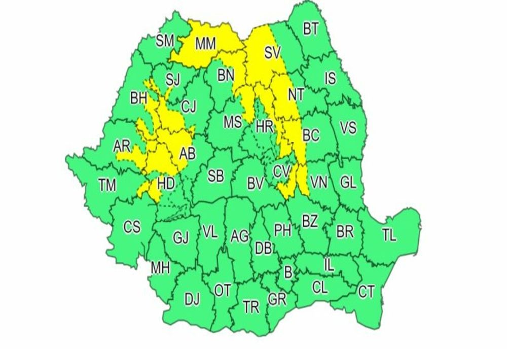 ANM a emis un COD GALBEN de ninsori moderate, valabil în mai multe județe din țară