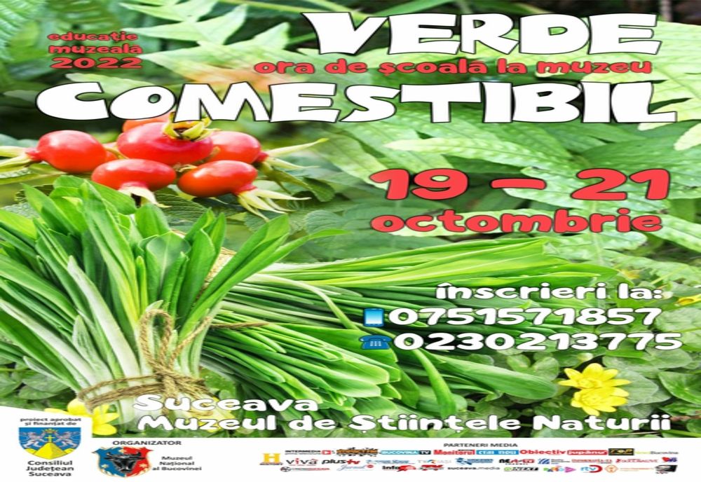 VERDE COMESTIBIL, o nouă temă de educație muzeală, în luna octombrie, la Muzeul de Științele Naturii!