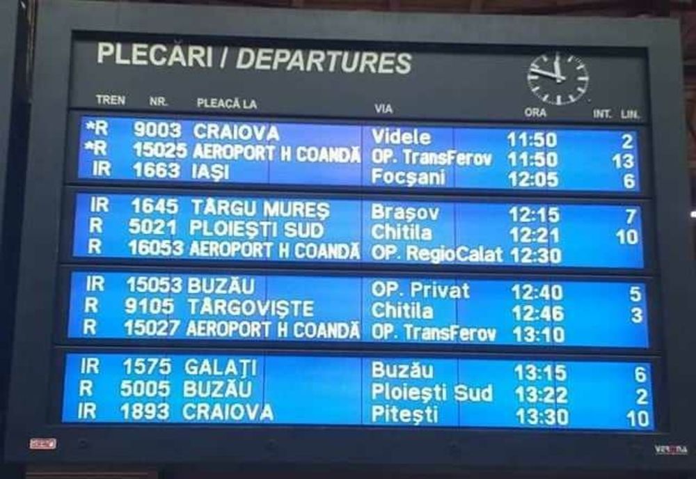CFR CĂLĂTORI: MODIFICĂRI ÎN CIRCULAȚIA TRENURILOR ÎN PERIOADA 6-10 MARTIE