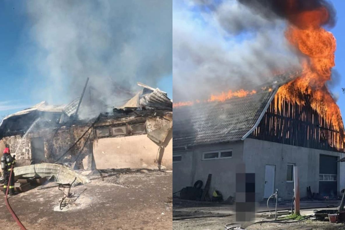 Incendiu de proporții într-o gospodărie din județul Suceava. O femeie a fost grav rănită
