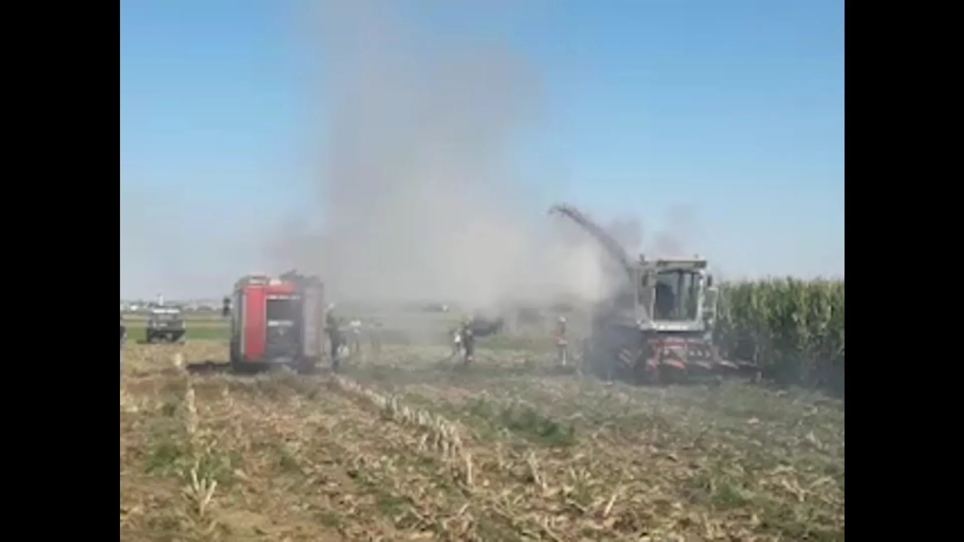 incendiu combină agricolă Marginea