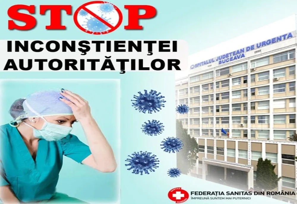 Federația Sanitas din România despre situația de la Spitalul Județean Suceava: „ Personalul medical nu a fost dotat cu materiale de protecție adecvate și suficiente”