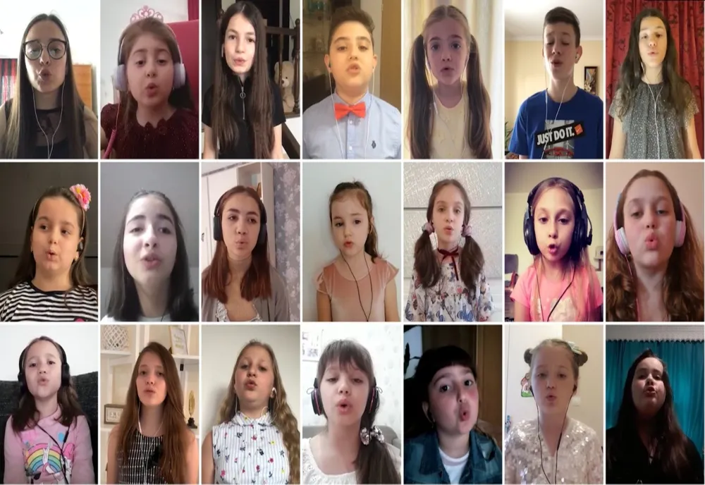 Imagini emoționante. 21 de copii au cântat din izolare „Deschideți poarta soarelui” VIDEO 