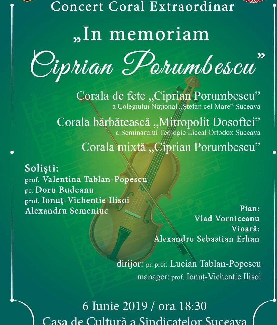 Concert Coral Extraordinar  ”In memoriam Ciprian Porumbescu”