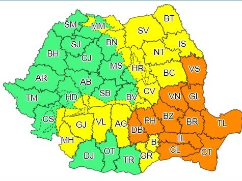 cod galben județul Suceava, sursa ANM
