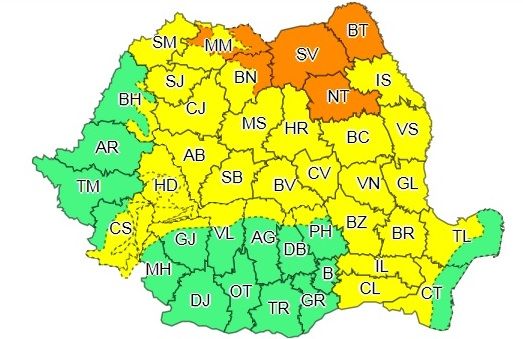 cod portocaliu Suceava, sursa ANM