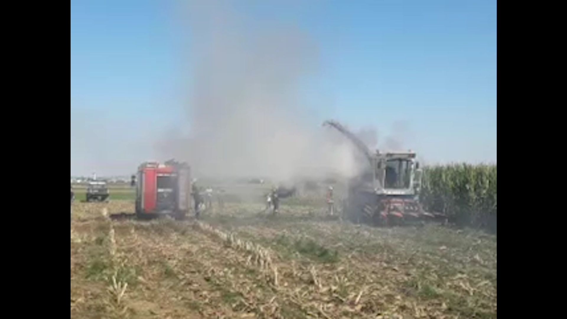 incendiu combină agricolă Marginea