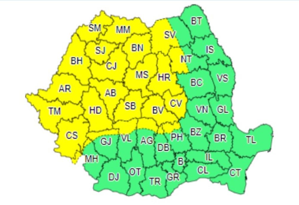 Cod galben de vânt în zona de munte a județului Suceava 