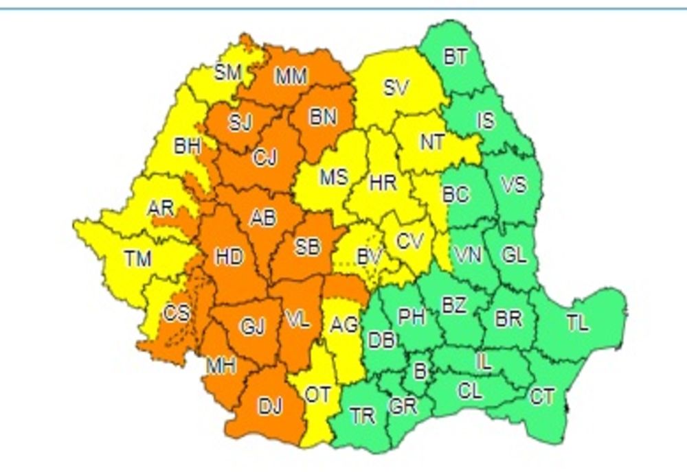 Alertă meteo: furtuni, ploi torențiale și vijelii