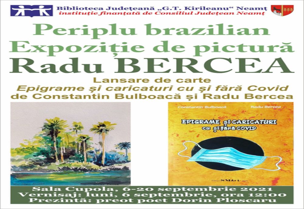 Expoziție de pictură Radu Bercea și lansare de carte, la Biblioteca Județeană
