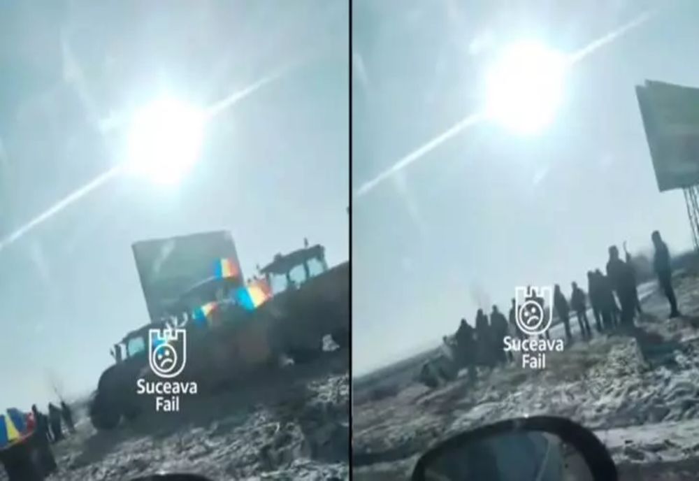 Protest spontan al fermierilor din Suceava: oamenii au ieșit pe șosele cu zeci de tractoare