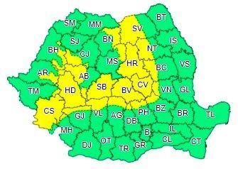 Cod galben de ninsori pentru județul Suceava