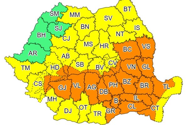 Cod portocaliu pentru mai multe localități din județul Suceava