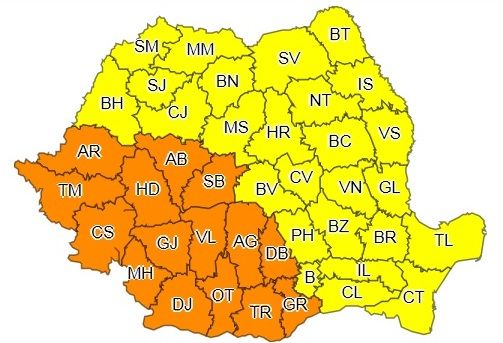 Cod galben de instabilitate atmosferică pentru județul Suceava