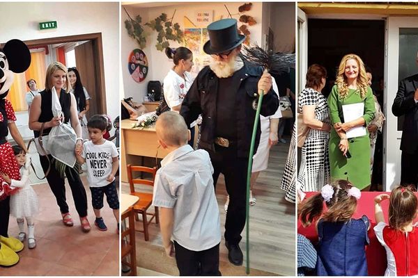 FOTO Coșarul Norocos și eroi din desene animate, la deschiderea noului anul școlar la Grădinița Obcini