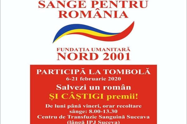 Tombolă cu premii pentru donatorii de sânge suceveni