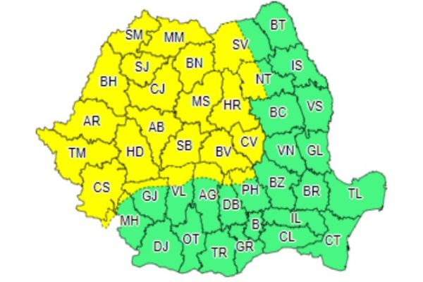 Cod galben de vânt în zona de munte a județului Suceava