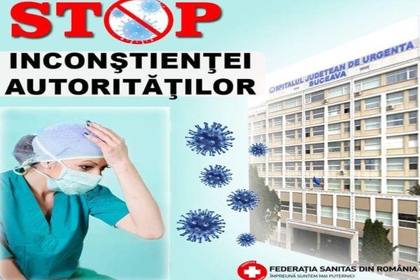 Federația Sanitas România: "92 de cazuri confirmate în rândul personalului medical de la Suceava"