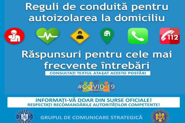 Recomandări pentru prevenirea răspândirii coronavirus! Care este diferența dintre carantină și autoizolarea la domiciliu