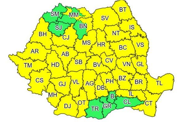 COD GALBEN de vânt și ninsori pentru județul Suceava