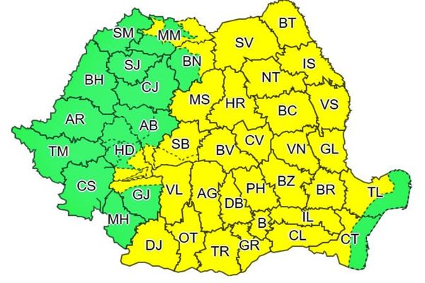 ANM: Instabilitate atmosferică și COD GALBEN de vijelii