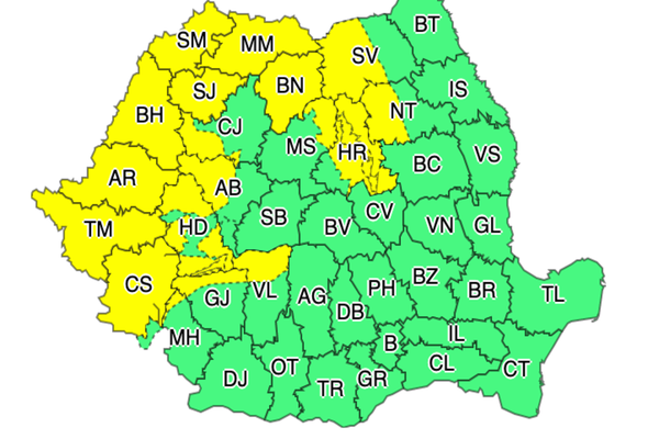 ANM a emis o nouă informare meteo de ploi și vijelii