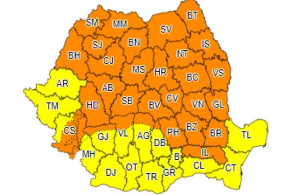 Suceava sub cod portocaliu de ploi, grindină și vijelii