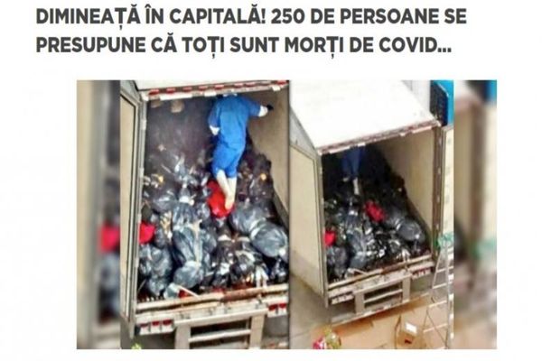 Avertismentul GCS: O știre falsă despre un tir cu cadavre de pacienți COVID-19 care ar fi fost găsit în Capitală, circulă pe Facebook 