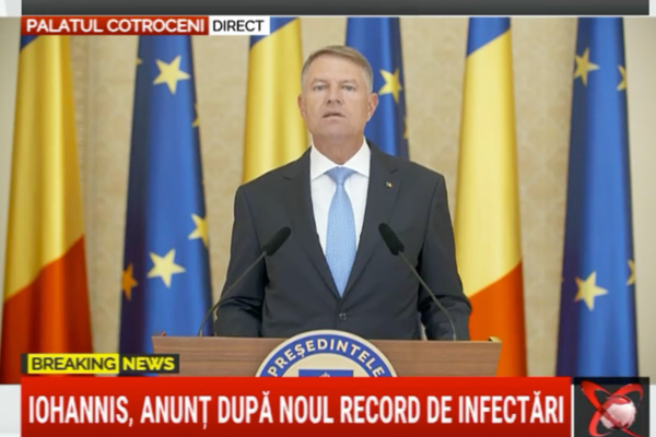 VIDEO Klaus Iohannis, semnal de ALARMĂ după noul RECORD de noi cazuri: ”Virusul e real, nu are culoare politică, nu dispare prin lege sau prin negarea lui”