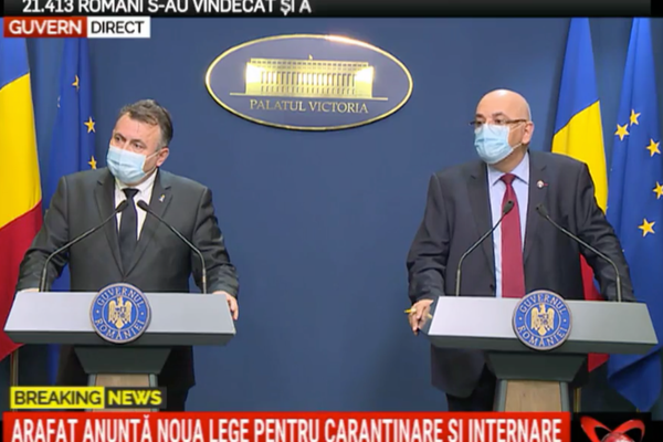 Arafat și Tătaru, declarațiile momentului! A fost aprobat un proiect care să inițieze măsuri sanitare pentru situații deosebite