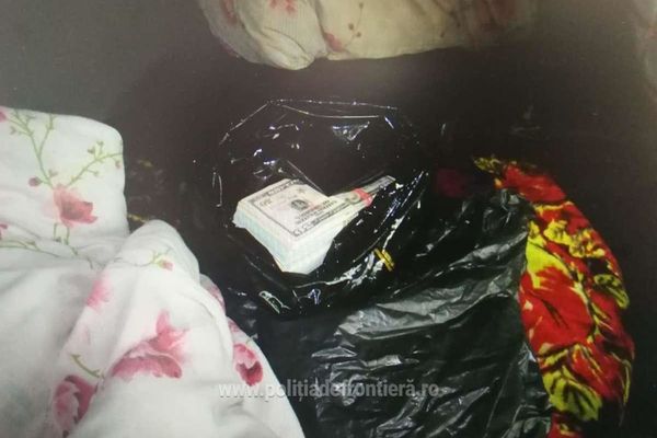  A încercat să intre în țară cu 34.100 dolari. Erau ascunși într-o pungă printre haine 