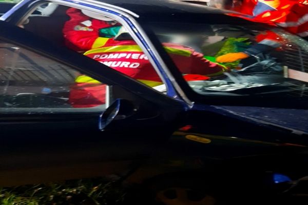 S-a oprit cu mașina în gard (FOTO)