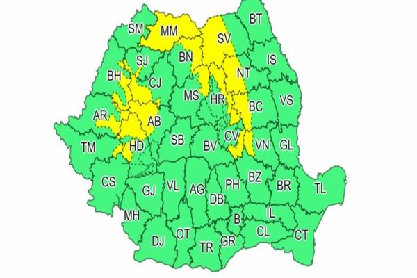 ANM a emis un COD GALBEN de ninsori moderate, valabil în mai multe județe din țară
