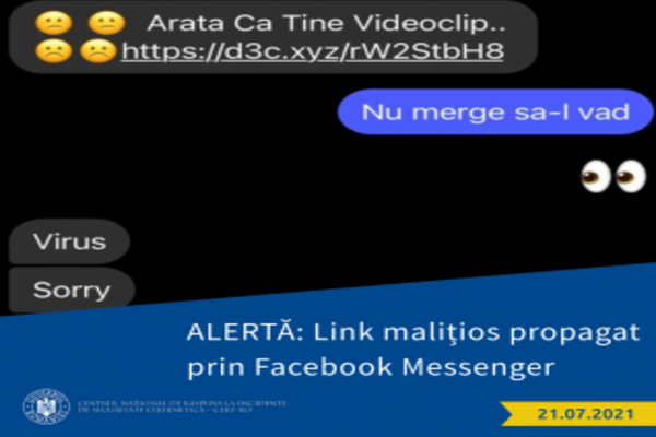 ALERTĂ: Link malițios distribuit prin Facebook Messenger