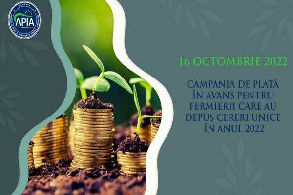 Acordarea plăților în avans – Campania 2022