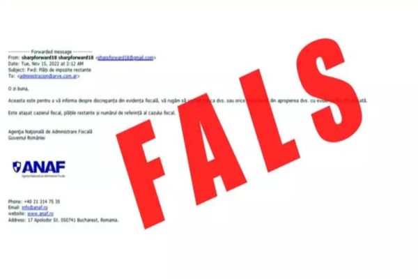 Alertă ANAF. Nu deschideți mesaje primite pe mail și nu trimiteți bani