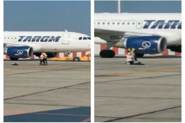 Incident pe Aeroportul Otopeni. O femeie a fugit cu copilul ei mic pe pistă pentru a prinde avionul Tarom de Londra